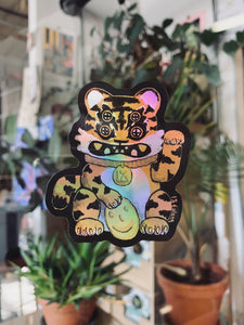 Holographic Lucky Tiger Cat Sticker