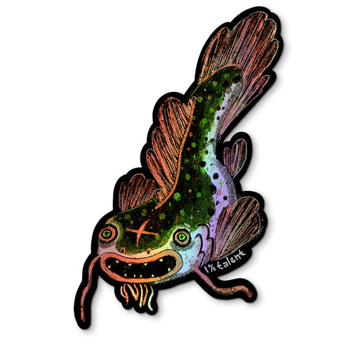 Holographic catfish Sticker