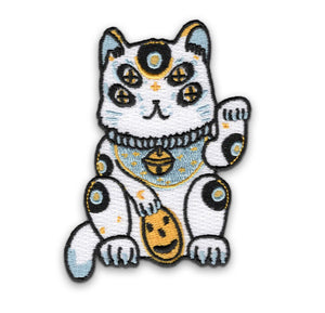 Lucky White Blue Cat Patch