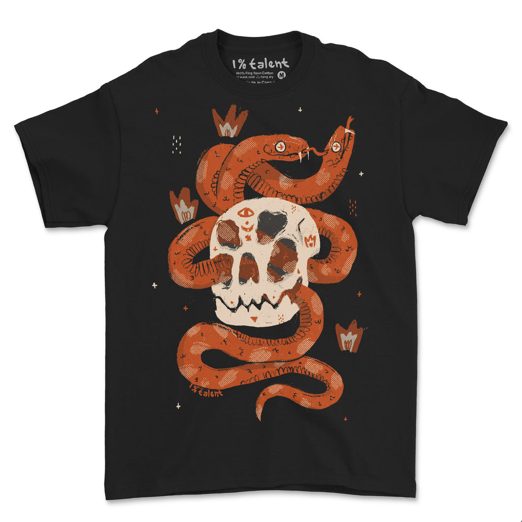 2 Headed Snake + Skull Tee