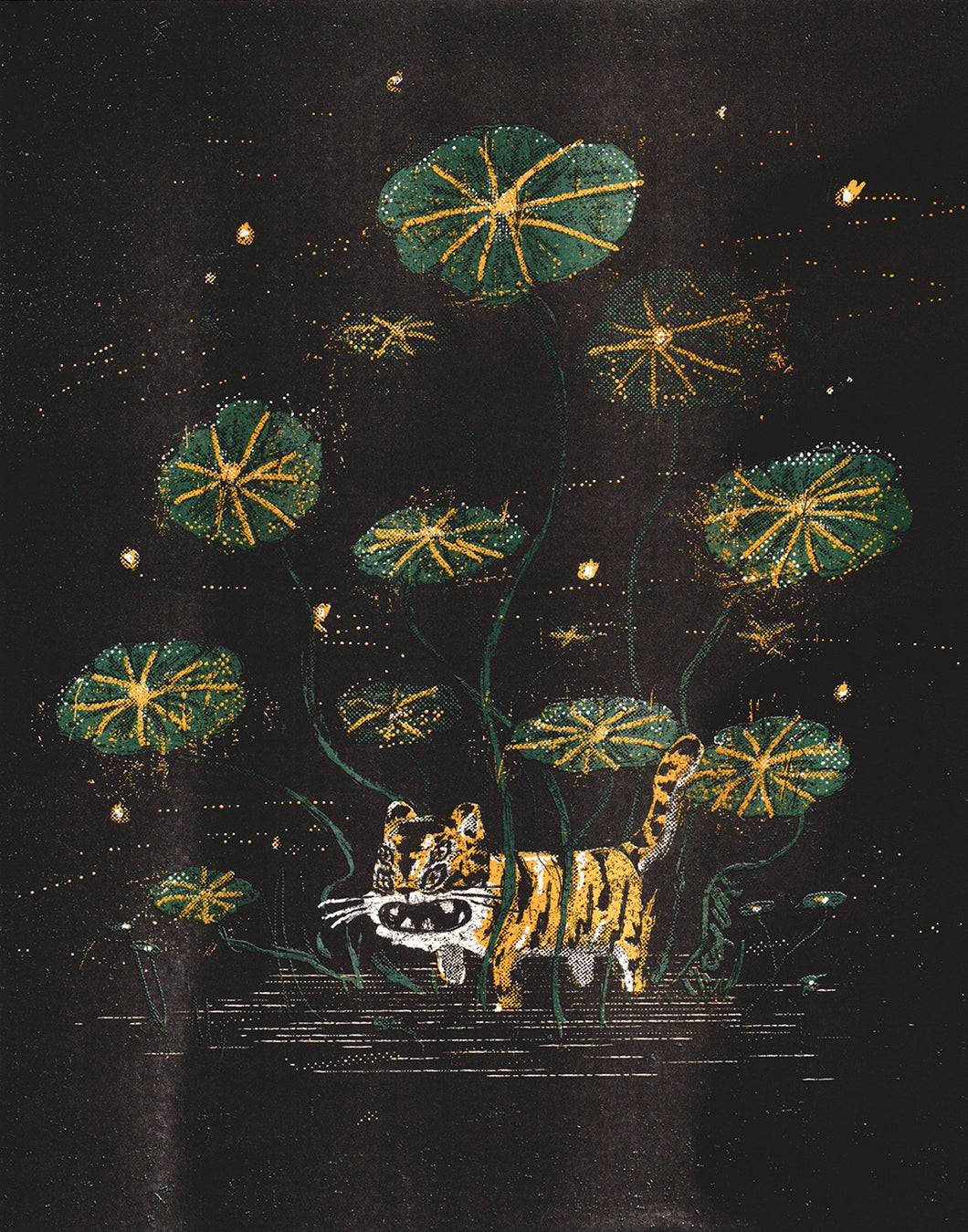 Wandering Tiger 11 x 14 RISO Print